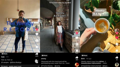 On TikTok, you weekly R.E.P.O.R.T. is just more self-surveillance Weekly Report, Enjoy Your Life, Eating Well, Healthy Relationships, Photo Dump, Everyone Else, Our Life, Bookstore, Slot Gacor