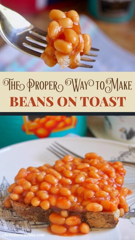 British Toasties, Bean On Toast, English Beans Recipe, British Beans Recipe, English Beans And Toast, Toast And Beans, Beans And Toast Recipe, Bean Toast Recipe, Breakfast With Beans