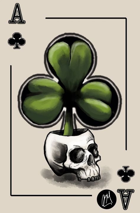 As de trebol. Ace clover. | Cards, Clip art, Clover Card Tattoos, Poker Tattoo, Playing Card Tattoos, Black Skulls Wallpaper, St Patricks Day Wallpaper, Cool Playing Cards, Card Tattoo Designs, Clover Tattoos, 3d Wallpaper Iphone