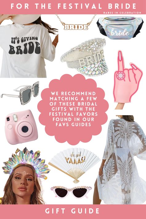 Throwing a festival/Coachella themed bachelorette party? Our gift guide has the perfect gifts to celebrate your music festival loving bride to be! Bachelorette Festival Theme, Rave Bachelorette Party, Rave Bachelorette, Coachella Bachelorette Party, Festival Bachelorette Party, Coachella Bachelorette, Festival Bachelorette, Rave Wedding, Coachella Theme