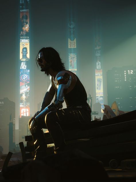 Johnny Silverhand, Cyberpunk 2077, Cyberpunk, At Night, A Man, Neon, On Twitter, Twitter