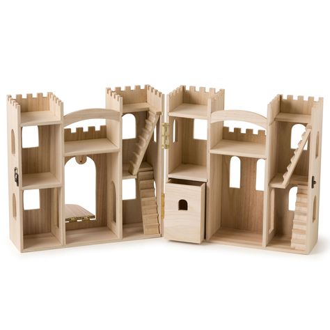 "The unfinished building is already constructed, so you just need to add your own paints, stains and embellishments to make it your own. The castle features multiple levels and several rooms, perfect for creative minds and young imaginations. This wooden castle dollhouse is a fun project in the making for you and your kids. The unfinished building is already constructed, so you just need to add your own paints, stains and embellishments to make it your own. The castle features multiple levels an Wood Castle, Play Castle, Castle Dollhouse, Cardboard Crafts Kids, Wooden Castle, Wood Supply, Doll House Plans, Wood Burning Kits, Dollhouse Projects