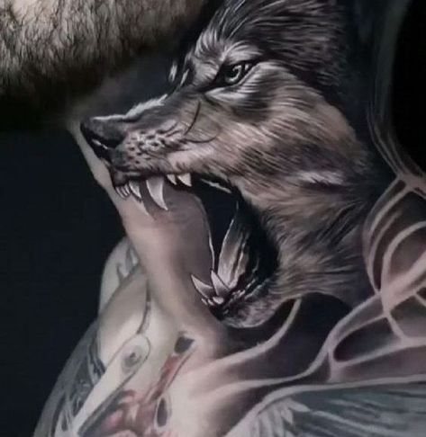 Neck Wolf Tattoo, Wolf Neck Tattoo Men, Wolf Throat Tattoo, Animal Neck Tattoo, Wolf Tattoo Neck, Wolf Neck Tattoo, Owl Neck Tattoo, Lone Wolf Tattoo, Full Neck Tattoos