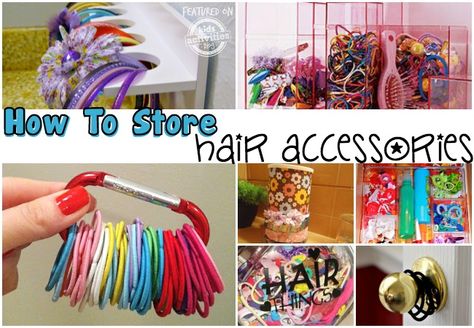 30  Kid-Friendly Ways To Organize A Bathroom How To Organize Hair Ties, Ways To Organize Hair Accessories, Organizing Hair Accessories Diy, Hair Stuff Organization, Diy Hair Accessories Organizer, Hair Tie Storage, Product Organization, Decorating Bathrooms, Bathroom Organizing