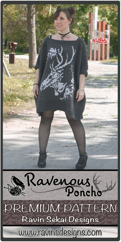 Goth Crochet Sweater Pattern, Witchy Knitting Patterns, Goth Knitting Pattern, Goth Crochet Patterns Free, Goth Crochet Patterns, Crochet Raven, Crochet Cardigan Ideas, Gothic Crochet, Goth Crochet