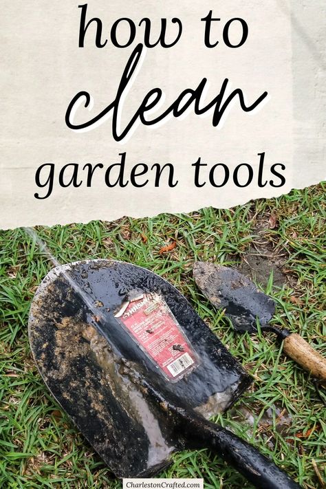 Gardening can make a big mess. It’s important to clean up so your tools last for many years. Here’s how to clean your garden tools! Walk Maker, Clean Garden Tools, Stone Pathways, Garden Pavers, Building Raised Garden Beds, Corner Plant, Yard Tools, Yard Project, Outdoor Environment