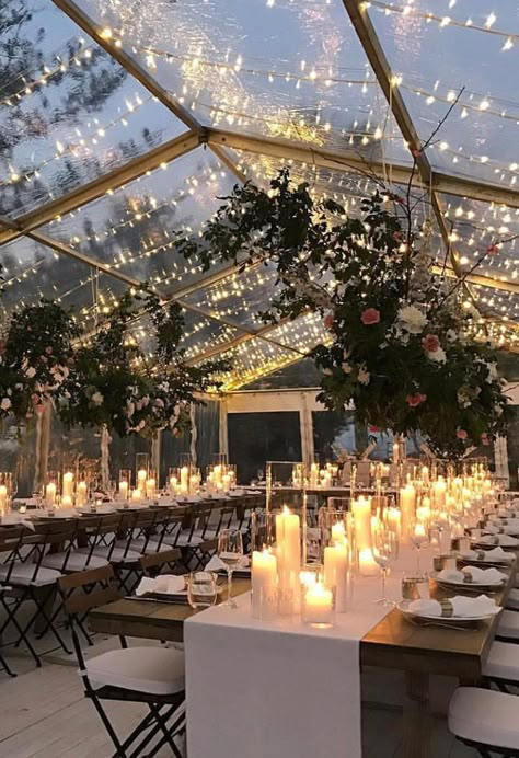 Wedding Venues Nashville Tn, Tent Wedding Reception, Wedding Reception Lighting, Clear Tent, Nashville Wedding Venues, Tented Wedding, Rustic Outdoor Wedding, Wedding Venue Inspiration, Tables And Chairs