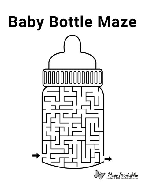 Free printable baby bottle maze. Download it at https://museprintables.com/download/maze/baby-bottle/ Baby Shower Activities For Kids, Baby Shower Kids Activities, Free Printable Mazes, Preschool Apple Activities, Maze Printable, Maze Activity, Gender Reveal Baby Shower Themes, Printable Mazes, Surprise Baby Shower