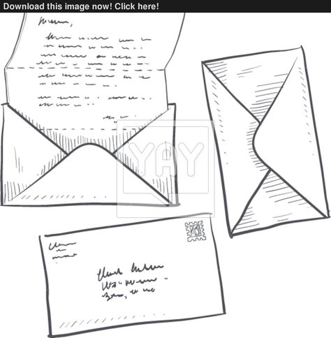 Envelope Sketch, Envelope Clipart, Letters Envelope, Open Envelope, Birthday Projects, Sketch Drawing, Drawing Tutorial, Drawing Sketches, Triangle Tattoo