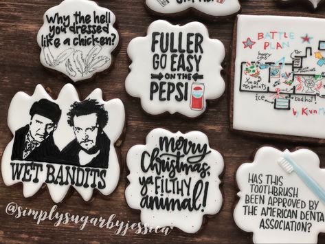 Christmas Movie Cookies Decorated, Home Alone Cookies Decorated, Home Alone Cookies, Christmas Sugar Cookie Designs, Home Alone Christmas, 13 Birthday, Cookies Sugar, Sugar Cookie Designs, Jar Ideas