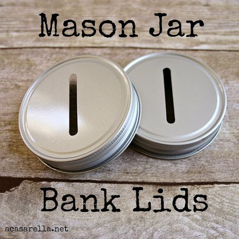 Mason Jar Uses, Mason Jar Bank, Mason Jars Ideas, Diy Mason Jars, Christmas Mason Jars Diy, Coin Jar, Jars Ideas, Summer Lemonade, Jar Projects