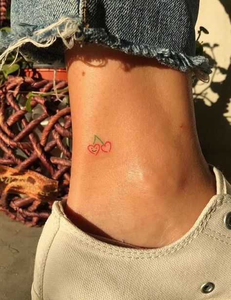 120 mini tatuagens femininas #tattoo #art #outline #template #portfolio #idea #neck #minimalist #inspiration Minimal Cherry Tattoo, Cherry Tattoo Outline, Small Cherry Tattoo, Trend Tattoos, Tattoo Name Fonts, Cherry Tattoo, Secret Tattoo, Art Outline, Outline Template