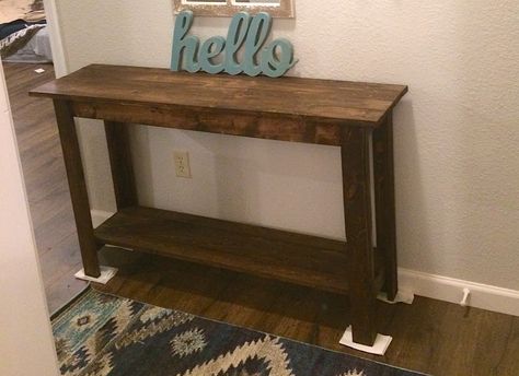 Narrow End Table Diy, Narrow Entryway Table Diy, Easy Console Table Diy, Diy Small Console Table, Diy Rustic Console Table, Console Table Diy Plans, Diy Entrance Table, Entry Way Table Diy, Diy Hallway Table