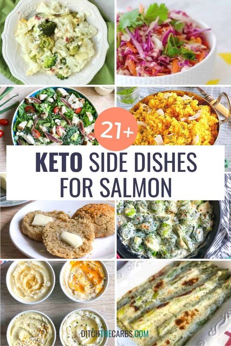 Salmon Side Dishes, What To Serve With Salmon, Salmon Sides, Low Carb Salmon, Side Dishes For Salmon, Keto Salmon, Keto Dishes, Side Dishes For Chicken, Keto Side