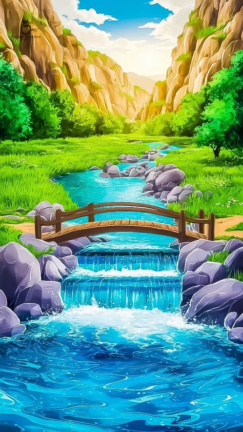 Day 29 " This stunning painting captures the serene beauty of a bridge gracefully arching over a tranquil river, nestled amidst majestic mountains. A perfect representation of nature's harmony and artistry. 🌄🎨 " ⊹ ۪ 𖥔 ˑ ִ ֗ ִ ۫ ˑ 𖥻 ִ ۫ ּ⊹ ۪ 𖥔 ˑ ִ ֗ ִ ۫ ˑ 𖥻 ִ ۫ ּ⊹ ۪ 𖥔 Follow @venom.creationedits ⊹ ۪ 𖥔 ˑ ִ ֗ ִ ۫ ˑ 𖥻 ִ ۫ ּ⊹ ۪ 𖥔 ˑ ִ ֗ ִ ۫ ˑ 𖥻 ִ ۫ ּ⊹ ۪ 𖥔 #aiart #aiartcommunity #illustration #digitalart #digitalpainting #digitalartwork #ghibli #studioghibli #cozyart #abstract... Nature Background Drawing, River With Bridge, Ghibli Illustration, Peace Artwork, Collage Items, Clip Art Frames Borders, River Painting, Background Drawing, Flyer And Poster Design