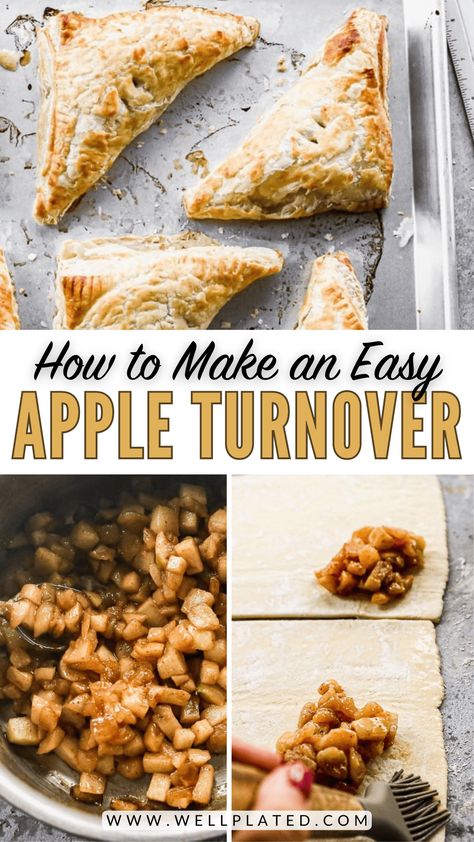 Buttery and flakey on the outside, irresistibly caramelly on the inside, Apple Turnover is like an apple pie dressed as a delectable pastry! Turnovers With Puff Pastry, Apple Turnovers With Puff Pastry, Easy Apple Turnovers, Apple Pie Pastry, Puff Pastry Apple Pie, Apple Turnover Recipe, Apple Turnover, Homemade Chocolate Truffles, Pie Pastry