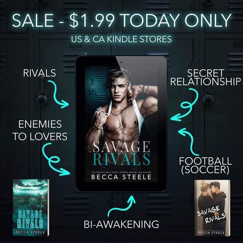 Savage Rivals Becca Steele, Savage Rivals, Football Usa, Best Selling Author, Secret Relationship, One Day Sale, Book Recs, Book Stuff, Today Only