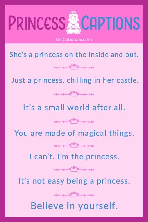 Even more great princess captions and sayings. Princess Captions, Princess Look, Princess Quotes, Make Dreams Come True, Good Life Quotes, Dreams Come True, Small World, Social Media Posts, Instagram Captions