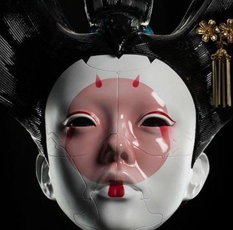 Japanese Theatre Masks, Hope Character, Robot Geisha, Robot Hair, Cyberpunk Geisha, Geisha Mask, Geisha Cosplay, Mascara Hannya, Mascara Oni