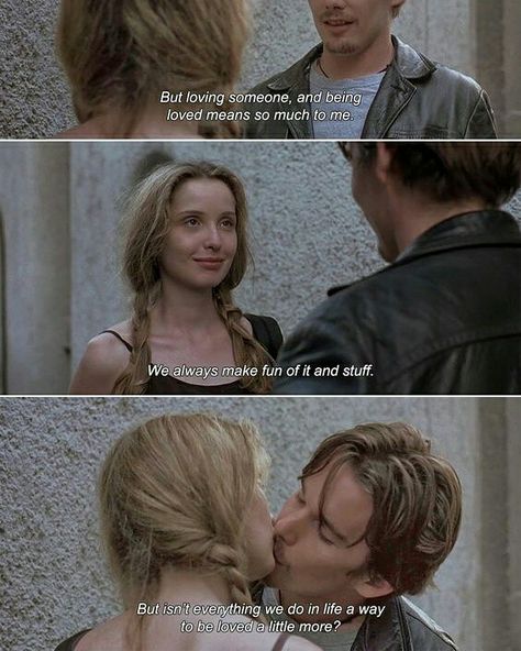 Before Sunrise Trilogy, Mesmerizing Quotes, Quotes Passion, Before Trilogy, 하울의 움직이는 성, Cinema Quotes, Movie Dialogues, Being Loved, Favorite Movie Quotes