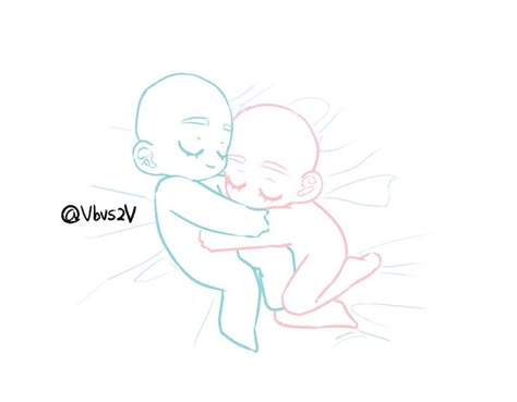 Chibi Cuddling Poses, Sleeping Cuddling Pose Reference, Couple Chibi Reference, Couple Drawing Reference Chibi, Chibi Poses Sleeping, Cuddle Base Drawing, Sleeping Chibi Base, Chibi Cuddle Poses, Sleeping Chibi Reference