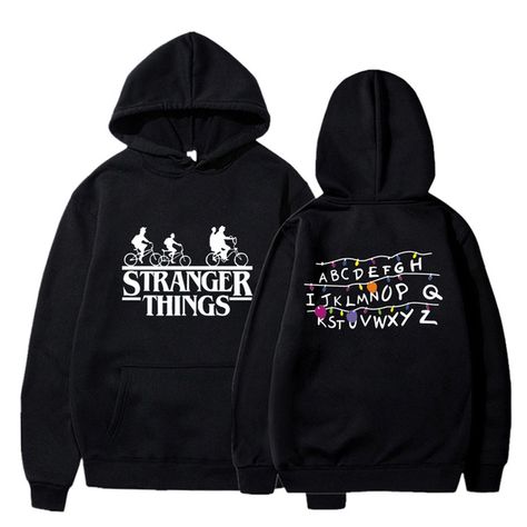 Stranger Things Hoodie, Teenager Boys, Stranger Things Outfit, Harajuku Sweatshirt, Hip Hop Sweatshirts, Oversized Clothes, Hoodies Mens, Hoodie Girl, Tops Fall