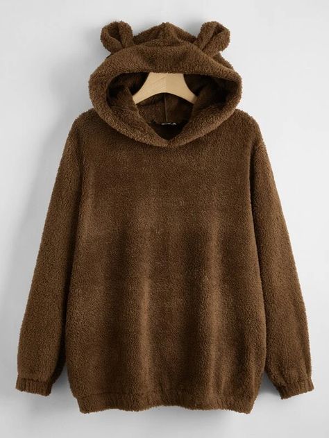 Plus 3D Ears Design Teddy Hoodie | SHEIN USA Teddy Bear Hoodie, Teddy Hoodie, Plus Size Sweatshirts, Solid Hoodie, Bear Hoodie, Hoodie Outfit, Plus Size Kleidung, Plus Size Clothing, Long Sleeve Sweatshirts