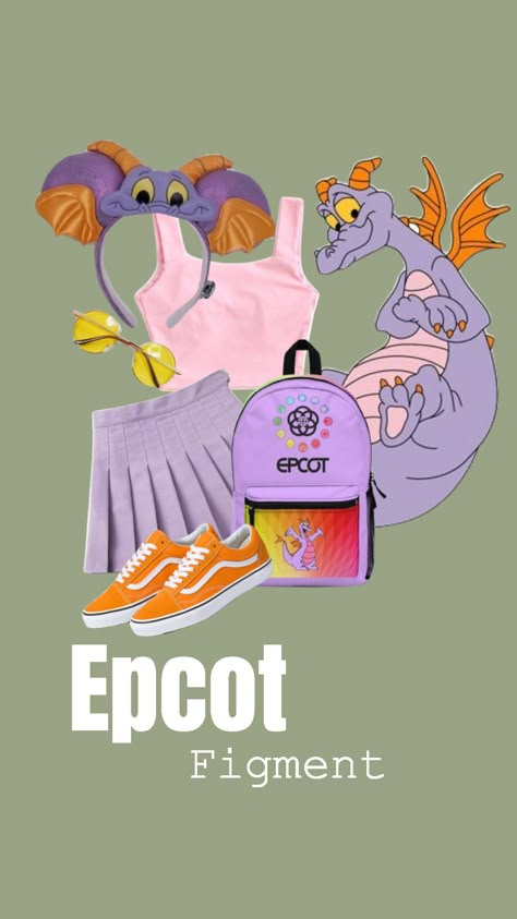 Figment Halloween Costume, Epcot Disneybound Outfits, Figment Disney Outfit, Figment Outfit Ideas, Figment Outfit, Figment Costume, Figment Disneybound, Annabeth Outfits, Epcot Disneybound