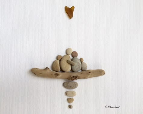 Rock People Art Pictures, Rock Family Art Diy, Rock Pictures Diy Pebble Art Family, Stacking Rocks Art, Rock Art Family With Dog, Minwax Stain Colors, Rock Crafts Diy, Stone Artwork, Stone Pictures Pebble Art