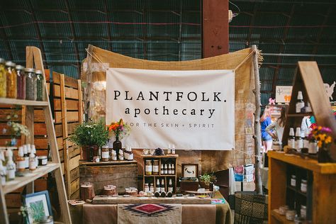 The Renegade Craft Fair at Fair Market in Austin, Texas | May 16-17, 2015 Renegade Craft Fair Booth, Herbalist Vendor Booth, Apothecary Vendor Booth, Stalls Ideas, Display Craft Show, Booth Display Ideas Diy, Market Signage, Market Stall Display, Jewerly Display