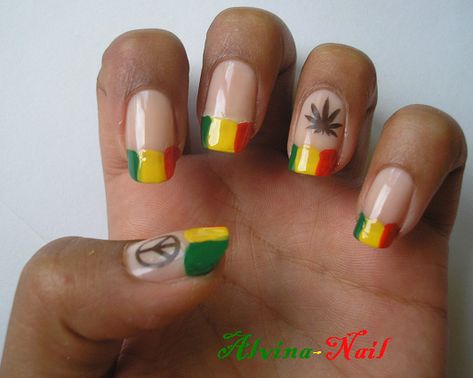 Nail Art Zodiac Signs, Jamaica Nails, Rasta Nails, Gothic Nails, Facebook Link, Seasonal Nails, Exotic Nails, Holiday Nail Art, Nails Only