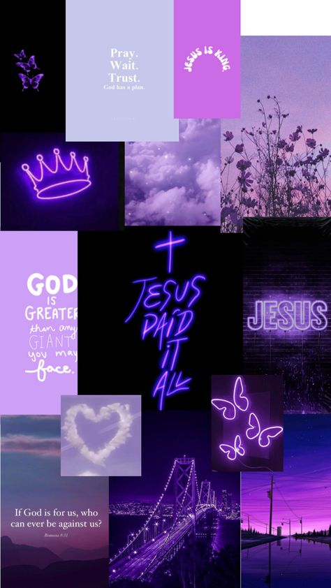 Wallpaper Christian, Pretty Phone Wallpaper, Purple Wallpaper Iphone, Neon Wallpaper, Purple Wallpaper, Purple Aesthetic, Phone Wallpaper, Iphone Wallpaper, Jesus