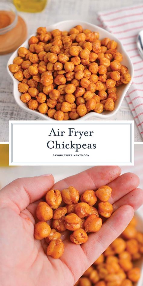 Crispy and crunchy, and so customizable, these Air Fryer Chickpeas are done in an instant and can be combined with any seasoning blends! Air Fryer Chickpeas, Crunchy Chickpeas, Homemade Ranch Seasoning, Bacon Grilled Cheese, Salad Toppers, Crispy Chickpeas, Chickpea Recipes, Air Fryer Healthy, Roasted Chickpeas