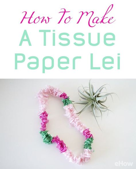 Get in the summer mood with these easy-to-make DIY paper lei necklaces! Whether you're planning a luau or just chilling by the pool or on the sand, this festive project is sure to bring you and those wearing it a smile to their faces. http://www.ehow.com/how_7188691_do-necklace-out-tissue-paper_.html?utm_source=pinterest.com&utm_medium=referral&utm_content=freestyle&utm_campaign=fanpage