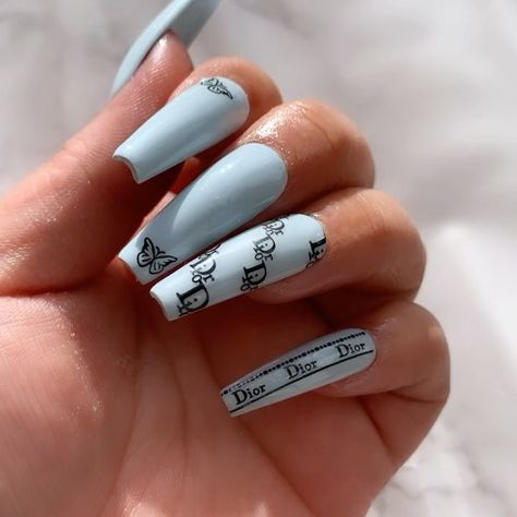 Dior Nails, Halloween Acrylic Nails, Edgy Nails, Simple Acrylic Nails, Cute Acrylic Nail Designs, Long Acrylic Nails Coffin, Summer Acrylic Nails, Acrylic Nails Coffin Short, Instagram Nails