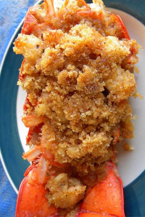 Baked Stuffed Lobster Tails, Warm Water Lobster Tail Recipe, Lobster Wellington Recipe, Deep Fried Lobster Tail Recipe, Lobster Stuffing, Lobster Dinner Ideas, Lobster Tail Recipes, Lobster Recipes Easy, Baked Stuffed Lobster