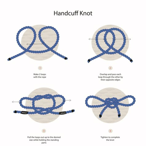 A handcuff knot was traditionally created for use as handcuffs. Skull House, Hand Cuffs, Knot Tying, Rope Knots, Easy Doodles, Cool Swords, Easy Doodles Drawings, Clock Hands, Doodles Drawings