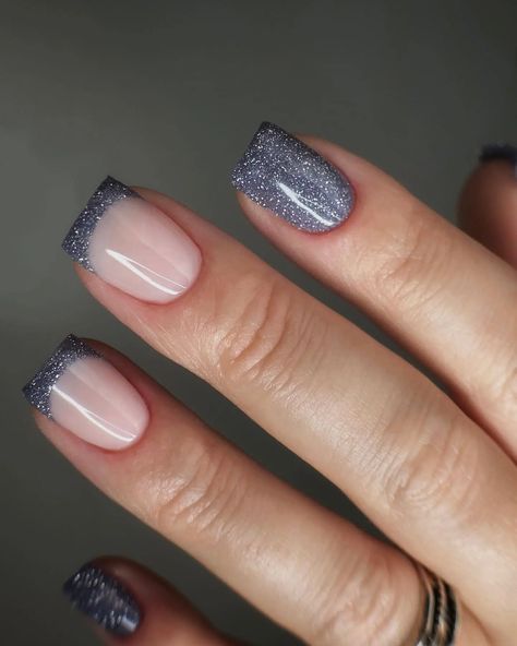 40+ Grey French Tip Nails: Modern Take On A Classic Nails For A Grey Dress, Nails With Gray Design, Grey Tipped Nails, Nail Design French Tip Color, Elegant Gel Nails Classy Simple, French Tip Gray Nails, Charcoal Grey French Tip Nails, Light Gray French Tip Nails, Charcoal French Tip Nails