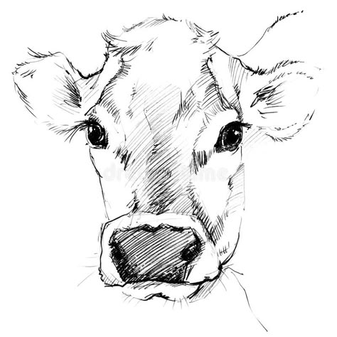 Cow Sketch. Dairy Cow Pencil Sketch. Stock Illustration - Illustration of milking, agriculture: 68310774 Cow Sketch, Cow Drawing, Cow Face, Drawing Heads, Cow Painting, Cow Art, A Cow, Face Drawing, 그림 그리기