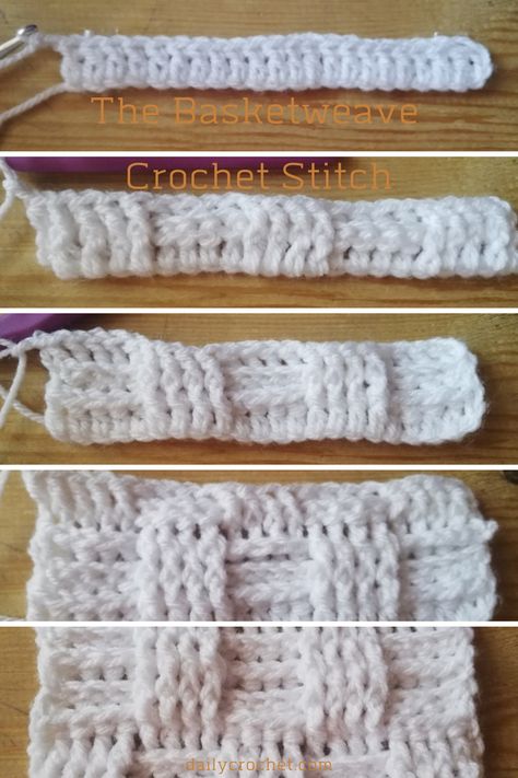 This crochet stitch is perfect for beginners. It's a great way to learn how to crochet different stitches and create beautiful projects. With just a few basic supplies, you can make this easy crochet project in no time! Weave Crochet Stitch, Basketweave Crochet, Basket Weave Crochet, C2c Crochet Pattern Free, Crochet Stitch Tutorial, Basketweave Stitch, Back Post Double Crochet, Front Post Double Crochet, Easy Crochet Projects