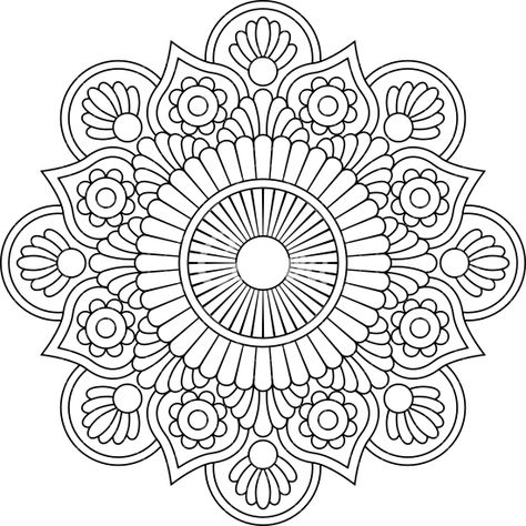 Free Printable Mandala Coloring Pages For Adults, Mandala Coloring Ideas, Printable Mandala Coloring Pages, Mandala Colouring Pages, Mandala Illustration, Mandala Colouring, Illustration Geometric, Mandala Printable, Summer Coloring