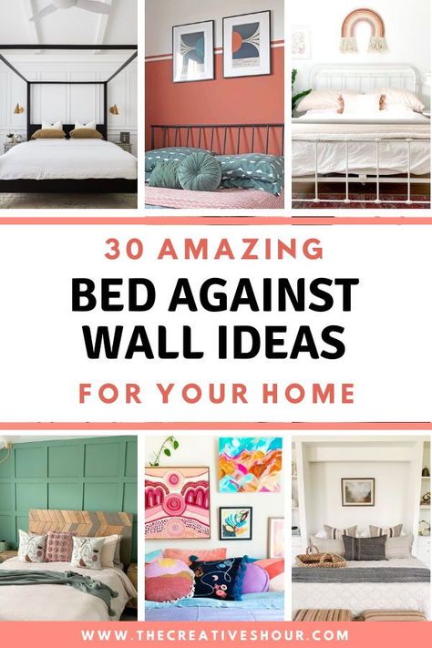 Discover innovative bed against wall ideas for small spaces, including sideways arrangements, corner solutions, and art-inspired layouts. Make the most of twin, queen, or full-sized beds in a horizontal setup, transforming your space with style. Bed Against Wall Ideas, Bed Against Wall, Space Magic, Creative Beds, Family Bed, Bed In Corner, Airy Room, Ideas For Small Spaces, Bedroom Decor Design