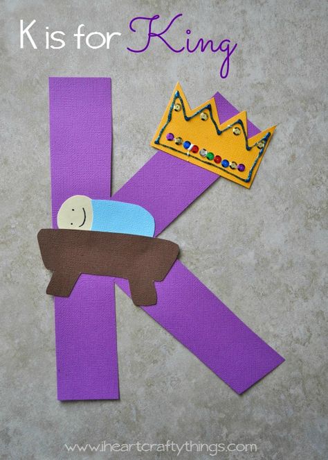 I HEART CRAFTY THINGS: K is for King Alphabet Craft for kids K Is For King, Letter K Crafts, Preschool Letter Crafts, King Craft, Abc Crafts, Alphabet Letter Crafts, 3 Kings, The Letter K, K Crafts