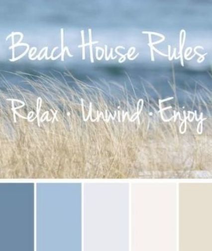 Bedroom Blue Walls, Beach House Room Decor, Blue Coastal Bedroom, Coastal Color Scheme, Beach House Room, Beach Color Palettes, Coastal Paint, Beach House Colors, Blue Wall Colors