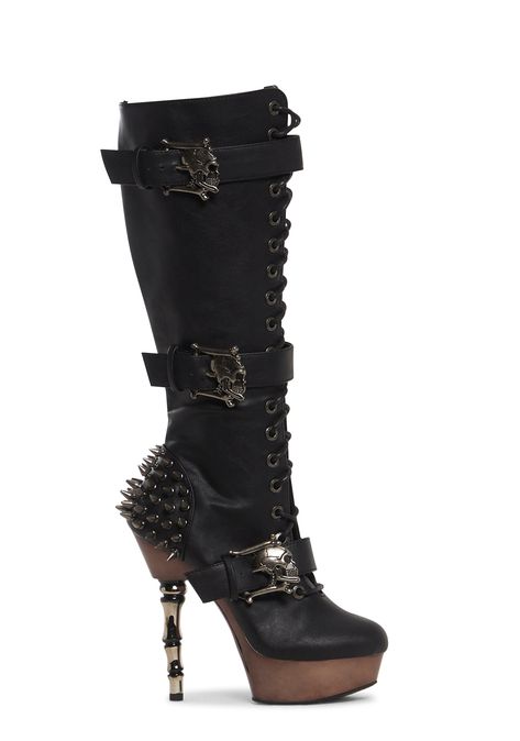 6 Inch High Heels, Gothic Boots Women, Pirate Shoes, Glitter Goth, Indian Boots, Skull Heels, Event Attire, Skull Boots, Demonia Boots