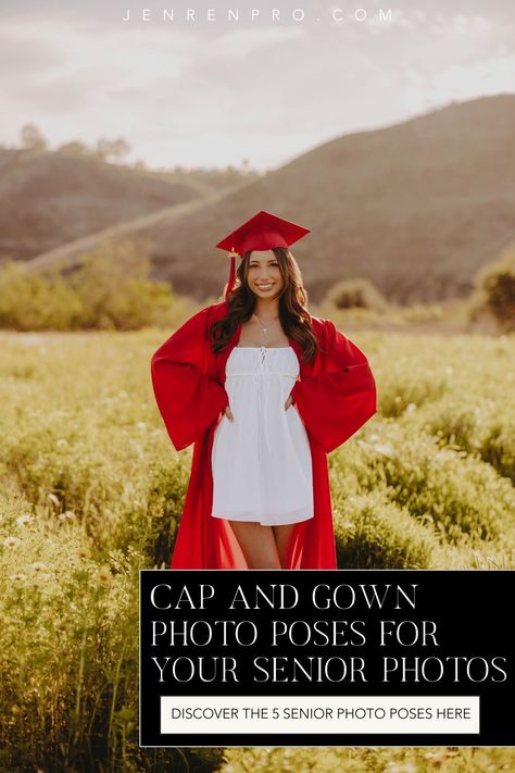 Preparing for your senior photoshoot? Be sure to get those cap and gown senior pictures! My senior photo outfit tips and senior photo pose ideas will ensure your grad cap photos look fantastic. Check out the blog post now! Gown Photo Poses, Indoor Senior Pictures, Spring Senior Pictures Outfits, Cap And Gown Senior Pictures, Senior Pictures Ideas, Spring Senior Pictures, Cap And Gown Photos, Cap And Gown Pictures, Unique Senior Pictures