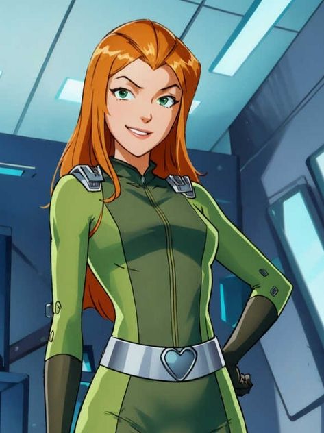 Totally Spies Characters, Totally Spies Gadgets, Hear Me Out Characters Girl, Totally Spies Costume, Totally Spies Wallpaper, Totally Spies Outfits, Totally Spies Sam, Sam Totally Spies, Redhead Costume