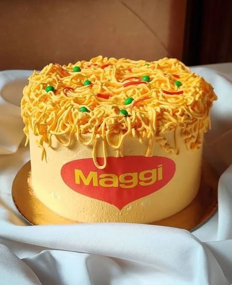 Maggi Cake Design, Trending Cake Designs, Trending Cakes, Simple Birthday Cake Designs, Picture Cake, Birthday Cake Alternatives, Maggi Noodles, Cake Designs For Kids, Cold Coffee Recipes