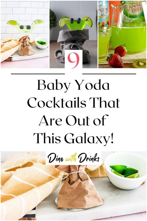 Collage of 4 baby yoda cocktails. Yoda Cocktail, Yoda Drink, Star Wars Drinks, Yoda Party, Best Drinks, Themed Drinks, Star Wars Party, Oldies But Goodies, Watch Party