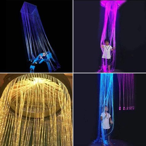 fiber optic curtain (snoozelen) Fiber Optic Curtain, Fidget Wall, Fiber Optic Internet, Diy Sensory, Sensory Lights, Flash Point, Sensory Room, Sensory Issues, Fibre Optics